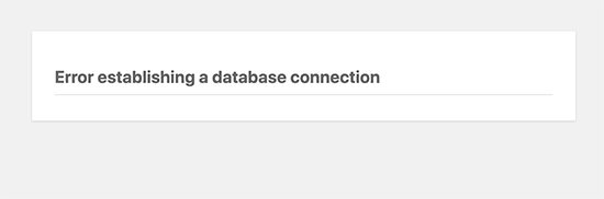 fix database connection error